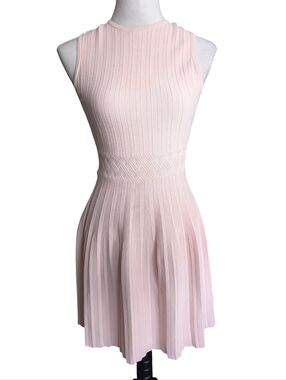 Ted Baker Light Baby Pink Balieey Sleeveless Knitted Skater Dress Size 0